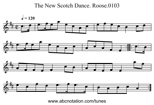 New Scotch Dance. Roose.0103, The - staff notation