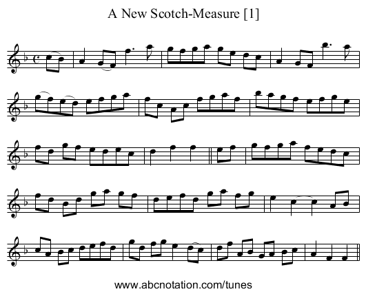 New Scotch-Measure [1], A - staff notation