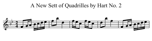 New Sett of Quadrilles by Hart No. 2, A - staff notation
