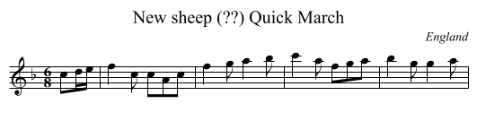 New sheep (??) Quick March - staff notation