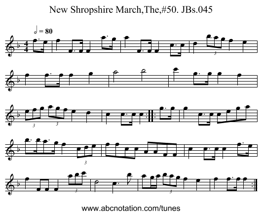 New Shropshire March,The,#50. JBs.045 - staff notation