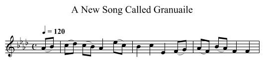 New Song Called Granuaile, A - staff notation
