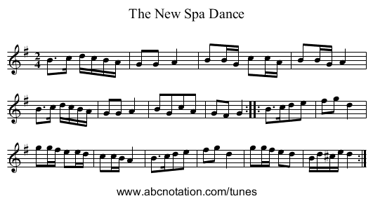 New Spa Dance, The - staff notation