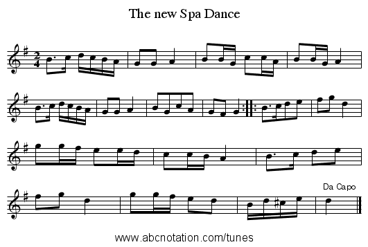 new Spa Dance, The - staff notation