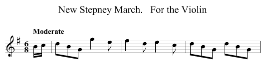 New Stepney March.   For the Violin - staff notation