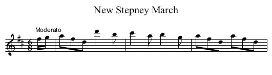 New Stepney March - staff notation