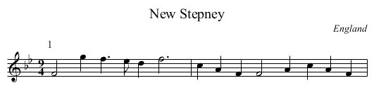 New Stepney - staff notation