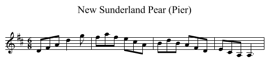 New Sunderland Pear (Pier) - staff notation