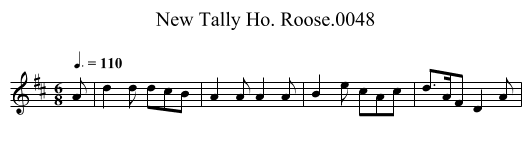 New Tally Ho. Roose.0048 - staff notation