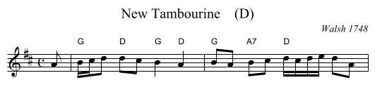 New Tambourine    (D) - staff notation