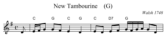 New Tambourine    (G) - staff notation