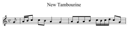 New Tambourine - staff notation