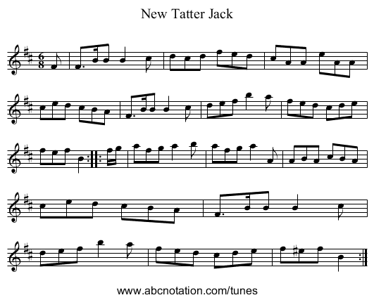 New Tatter Jack - staff notation