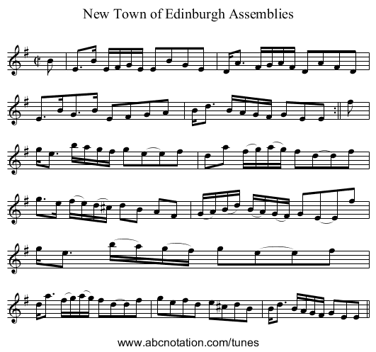 New Town of Edinburgh Assemblies - staff notation