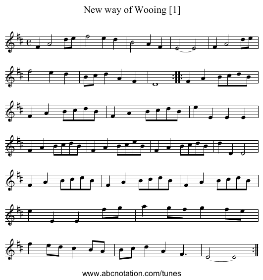 New way of Wooing [1] - staff notation