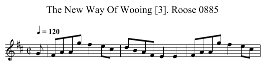New Way Of Wooing [3]. Roose 0885, The - staff notation