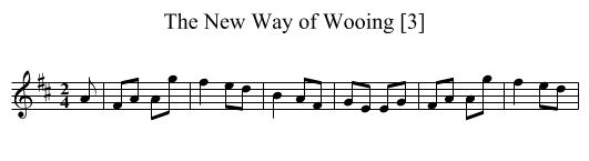 New Way of Wooing [3], The - staff notation