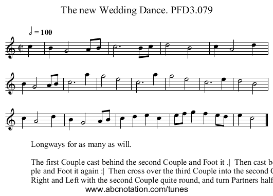 new Wedding Dance. PFD3.079, The - staff notation