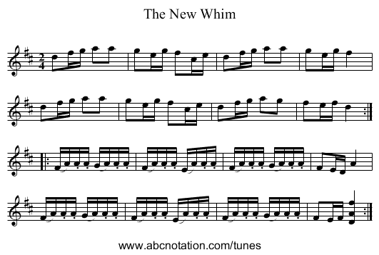 New Whim, The - staff notation