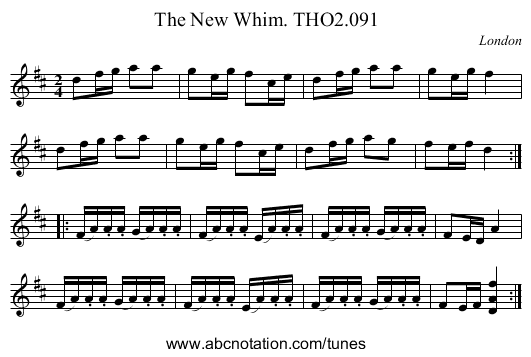 New Whim. THO2.091, The - staff notation