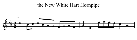 New White Hart Hornpipe, the  - staff notation