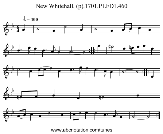 New Whitehall. (p).1701.PLFD1.460 - staff notation