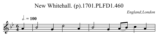 New Whitehall. (p).1701.PLFD1.460 - staff notation