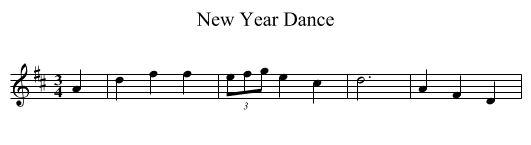 New Year Dance - staff notation