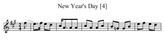 New Year's Day [4] - staff notation