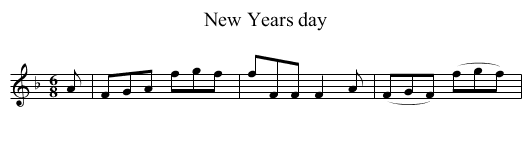 New Years day - staff notation