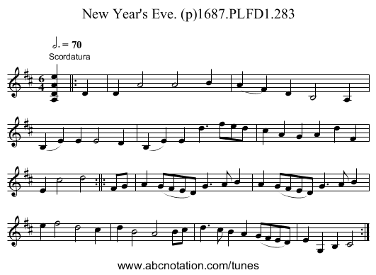 New Year's Eve. (p)1687.PLFD1.283 - staff notation