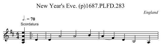 New Year's Eve. (p)1687.PLFD.283 - staff notation