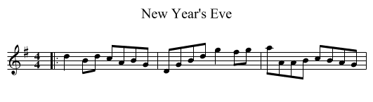 New Year's Eve - staff notation