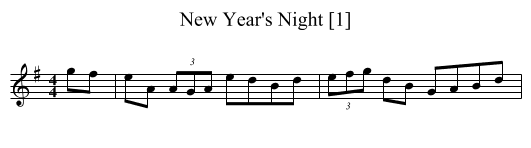 New Year's Night [1] - staff notation