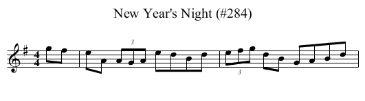 New Year's Night (#284) - staff notation
