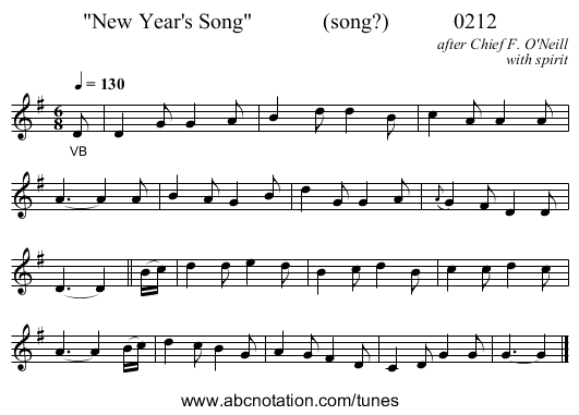 New Year's Song             (song?)            0212 - staff notation
