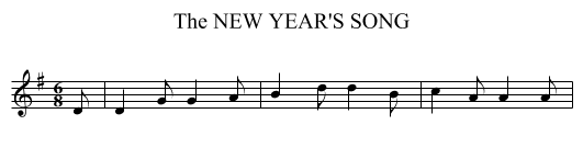 NEW YEAR'S SONG, The - staff notation