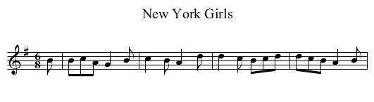 New York Girls - staff notation