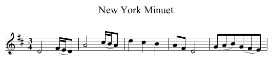 New York Minuet - staff notation