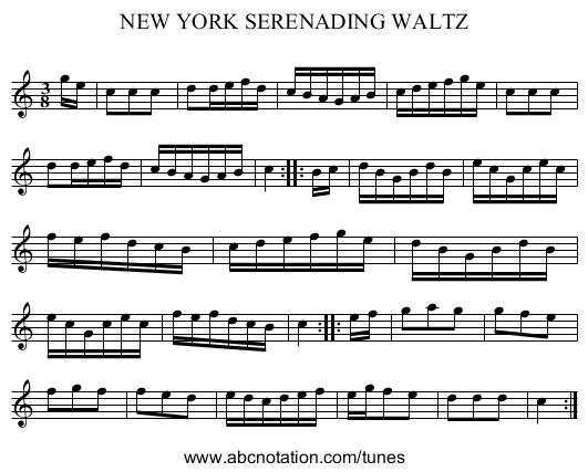 NEW YORK SERENADING WALTZ - staff notation
