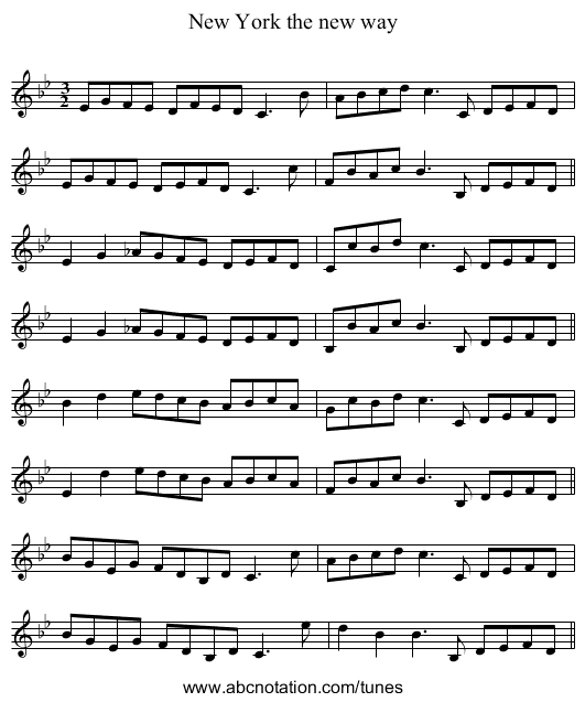New York the new way - staff notation