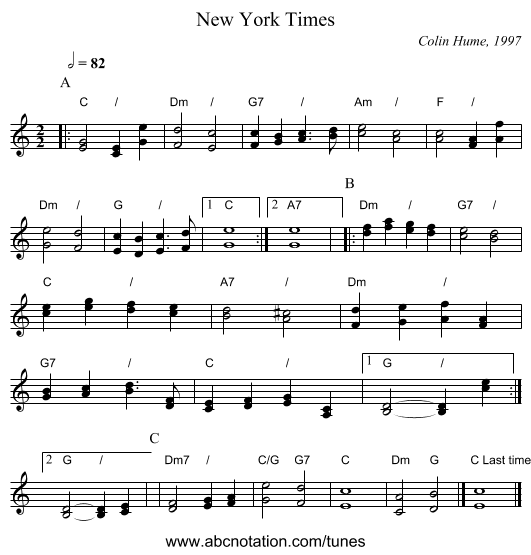 New York Times - staff notation