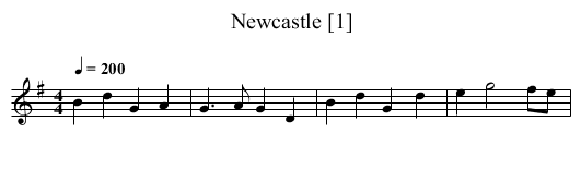 Newcastle [1] - staff notation