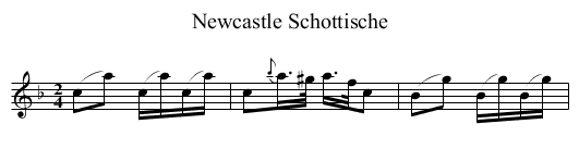 Newcastle Schottische - staff notation