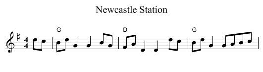 Newcastle Station - staff notation