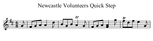 Newcastle Volunteers Quick Step - staff notation