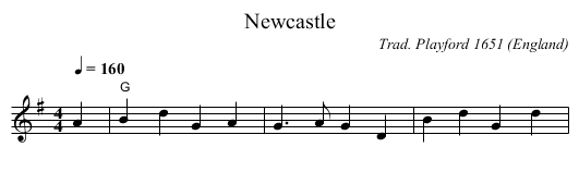 Newcastle - staff notation
