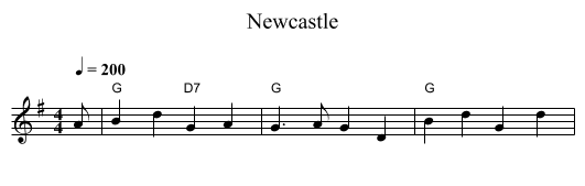 Newcastle - staff notation
