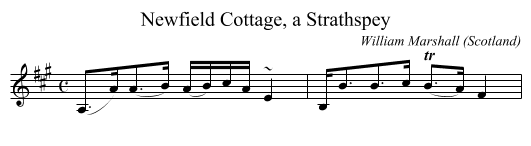 Newfield Cottage, a Strathspey - staff notation