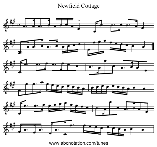 Newfield Cottage - staff notation